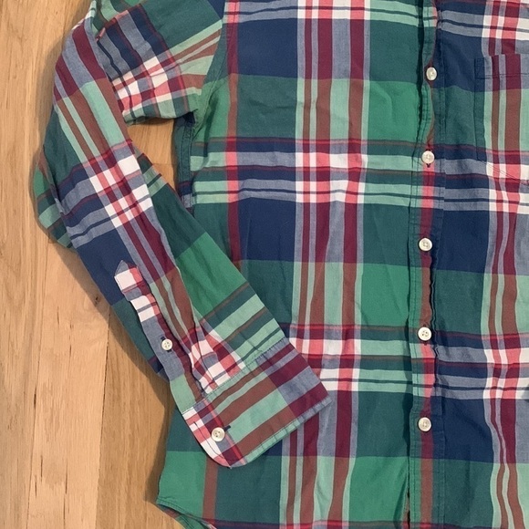 J. Crew Tailored Summer Plaid Button Down Shirt Red/Green/Blue/White Men’s S - Picture 5 of 12